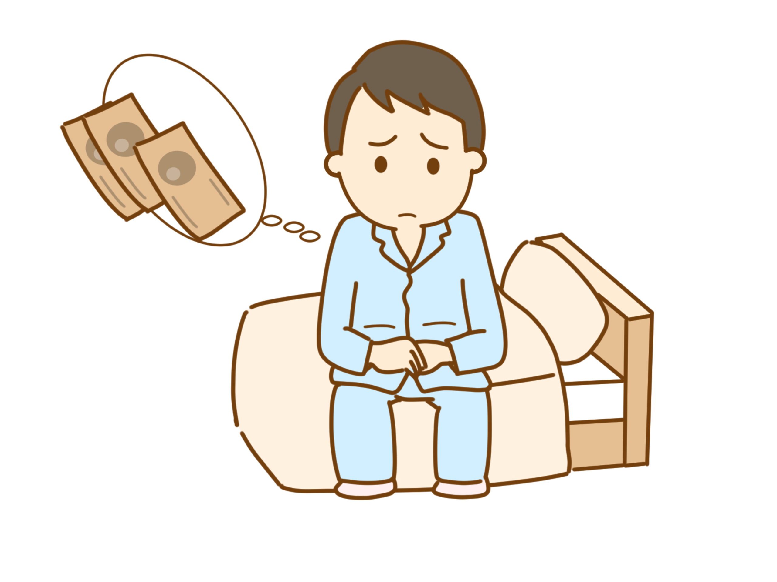 お金が心配な男性のイラスト