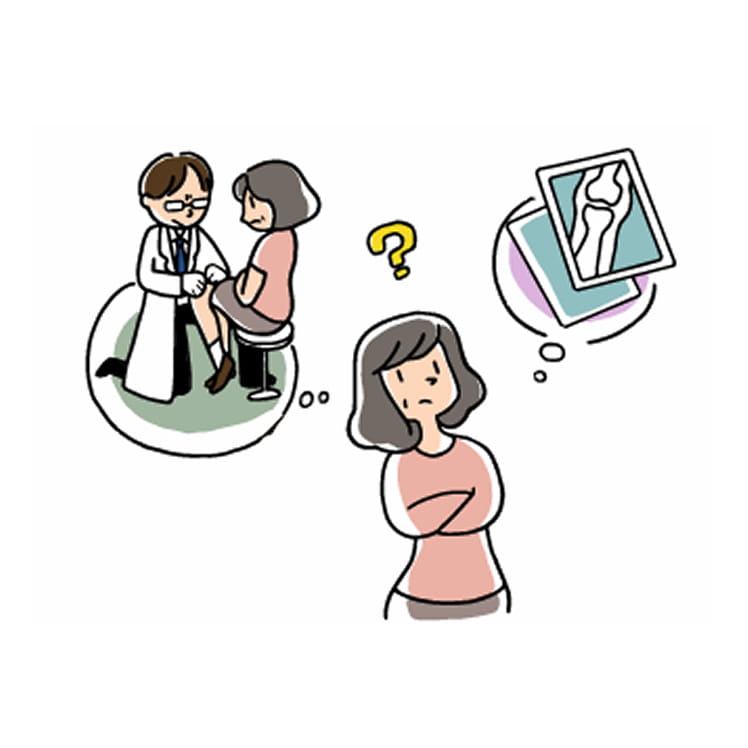 治療について考える女性のイラスト