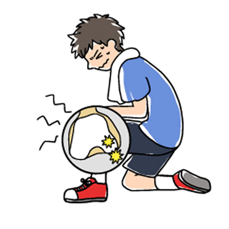 膝に痛みのある男性